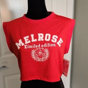Women's Red Limited Edition Sleeveless Crop Top